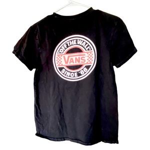 VANS Black & Mauve Retro Skate Surf Women’s S T-Shirt MINTY